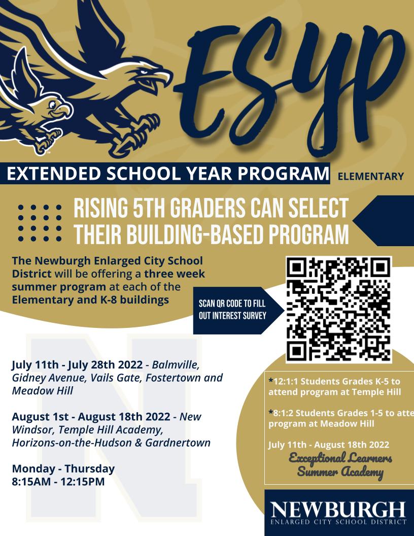 Extended School Year Program (ESYP) for Rising 5th Grade Scholars